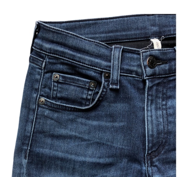 Rag & Bone Jeans Ankle Skinny Size 25 Blue Denim Raw Released Hem - Picture 4 of 15
